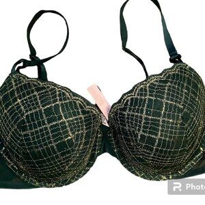 Emerald Green and Gold Victoria Secret Bra!  Size 38C